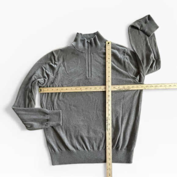 J. Crew MERCANTILE Men's brown tan Zip Mock-Neck Sweater NORMCORE Size: Large - Picture 4 of 7